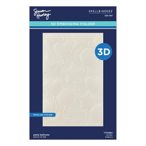 Spellbinders - Simon Hurley - Simon's Birthday Bash Collection - 3D Embossing Folder - Party Balloons 3 Spellbinders - Simon Hurley - Simon's Birthday Bash Collection - 3D Embossing Folder - Party Balloons