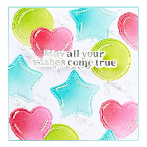 Spellbinders - Simon Hurley - Simon's Birthday Bash Collection - 3D Embossing Folder - Party Balloons 4 Spellbinders - Simon Hurley - Simon's Birthday Bash Collection - 3D Embossing Folder - Party Balloons