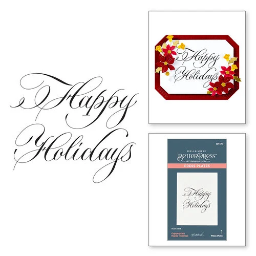 Spellbinders - BetterPress Collection - Press Plates - Copperplate - Happy Holidays