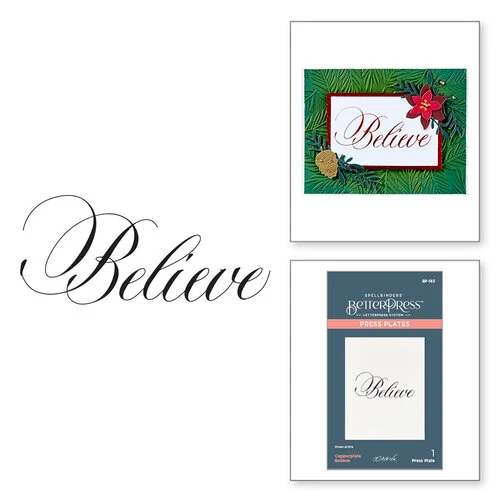 Spellbinders - BetterPress Collection - Press Plates - Copperplate - Believe
