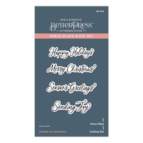 Spellbinders - BetterPress Collection - Press Plates and Dies - Sending Joy Sentiments 3 Spellbinders - BetterPress Collection - Press Plates and Dies - Sending Joy Sentiments