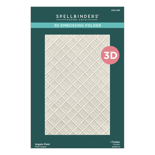 Spellbinders - 3D Embossing Folder - Argyle Plaid 3 Spellbinders - 3D Embossing Folder - Argyle Plaid