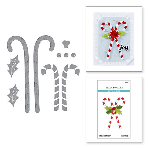 Spellbinders - Shapeabilties - Etched Dies - Candy Canes and Holly