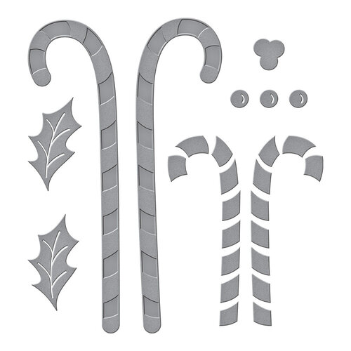 Spellbinders - Shapeabilties - Etched Dies - Candy Canes and Holly