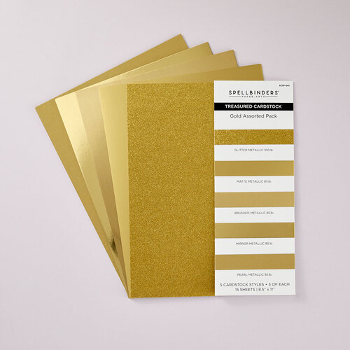 Spellbinders - Paper Pack - 8.5 x 11 - Gold Assortment - 15 Sheets 2 Spellbinders - Paper Pack - 8.5 x 11 - Gold Assortment - 15 Sheets