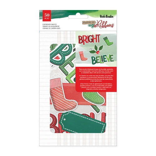Vicki Boutin - Wrapped In Ribbons Collection - Chipboard Stickers
