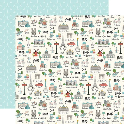 Carta Bella Paper - Paris Collection - 12 x 12 Double Sided Paper - Explore Paris 1 Carta Bella Paper - Paris Collection - 12 x 12 Double Sided Paper - Explore Paris
