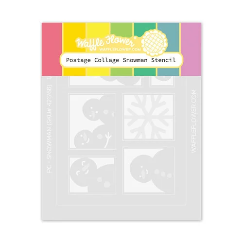 Waffle Flower Crafts - Postage Collage Collection - Stencils - Snowman