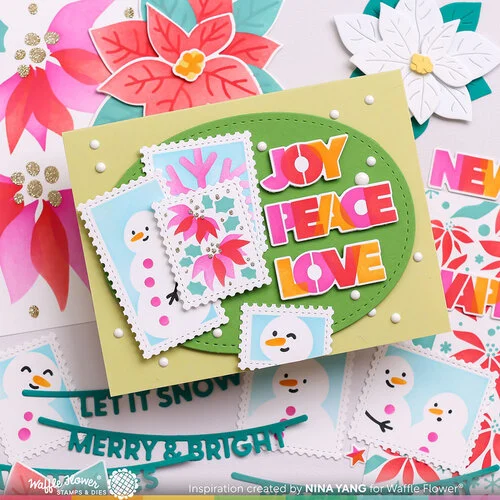Waffle Flower Crafts - Postage Collage Collection - Stencils - Snowman