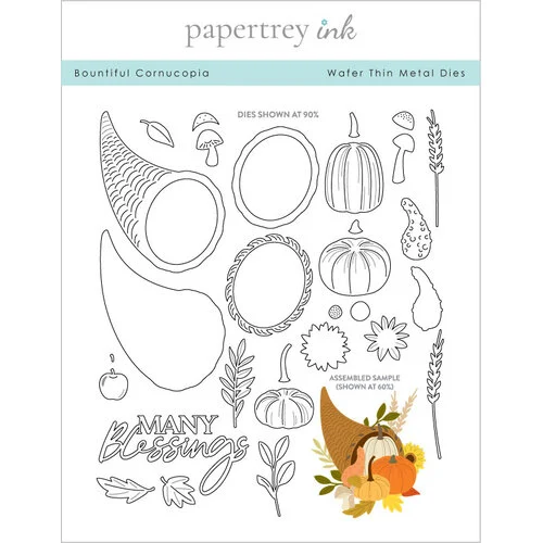 Papertrey Ink - Metal Dies - Bountiful Cornucopia 1 Papertrey Ink - Metal Dies - Bountiful Cornucopia