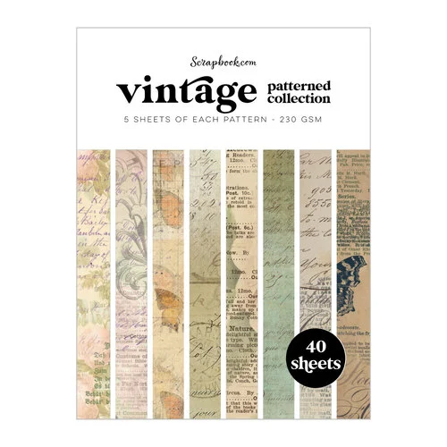 Scrapbook.com - Vintage - Patterned Cardstock Paper Pad - Double Sided - 6x8 - 40 Sheets