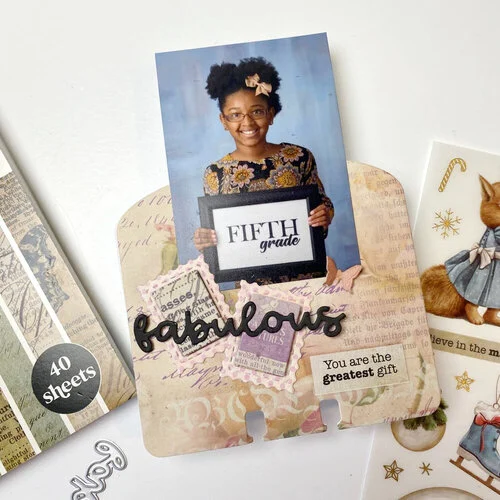 Scrapbook.com - Vintage - Patterned Cardstock Paper Pad - Double Sided - 6x8 - 40 Sheets