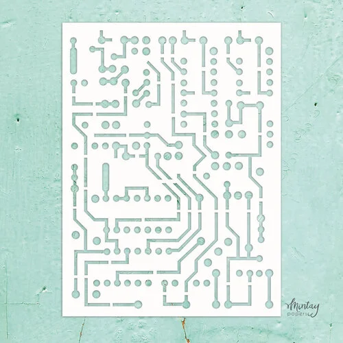 Mintay Papers - Kreativa Collection - 6 x 8 Stencils - Circuit Board