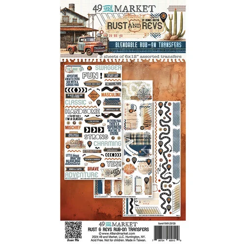49 and Market - Rust and Revs Collection - Rub-On Transfers - Set 1 49 and Market - Rust and Revs Collection - Rub-On Transfers - Set