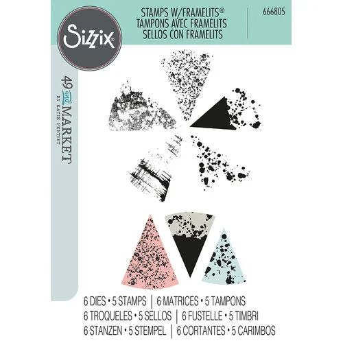 Sizzix - 49 and Market Collection - Framelits and Clear Stamps - Build-a-Burst - Painterly