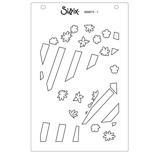 Sizzix - Stacey Park - Stencils - Fragmented Floral 2 4 Sizzix - Stacey Park - Stencils - Fragmented Floral 2