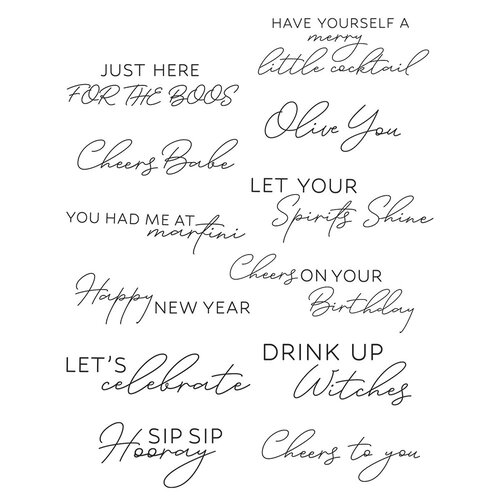Spellbinders - Happy Hour Collection - BetterPress - Press Plates and Die Set - Cheers Sentiments 2 Spellbinders - Happy Hour Collection - BetterPress - Press Plates and Die Set - Cheers Sentiments