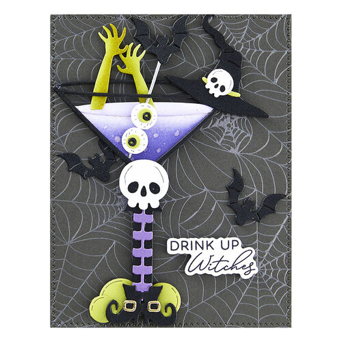 Spellbinders - Happy Hour Collection - BetterPress - Press Plates and Die Set - Cheers Sentiments 4 Spellbinders - Happy Hour Collection - BetterPress - Press Plates and Die Set - Cheers Sentiments