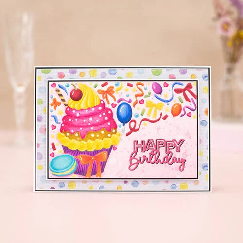 Crafter's Companion - 3D Embossing Folder - Birthday Cupcake