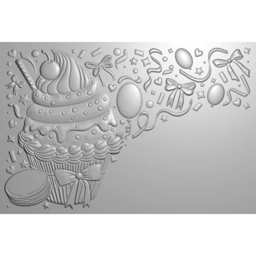 Crafter's Companion - 3D Embossing Folder - Birthday Cupcake 4 Crafter's Companion - 3D Embossing Folder - Birthday Cupcake