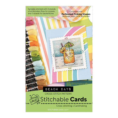 Waffle Flower Crafts - Stitchable Cards Collection - Cross Stitch Pattern Template - Beach Days