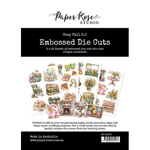 Paper Rose - Cozy Fall Collection - Embossed Die Cuts - 2