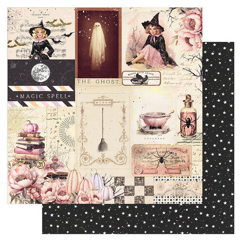 Prima - Magic Spell Collection - 12 x 12 Double Sided Paper - White Moon 1 Prima - Magic Spell Collection - 12 x 12 Double Sided Paper - White Moon