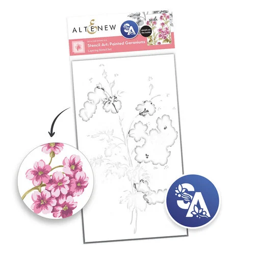 Altenew - Layering Stencil - 6 In 1 Set - Painted Geraniums
