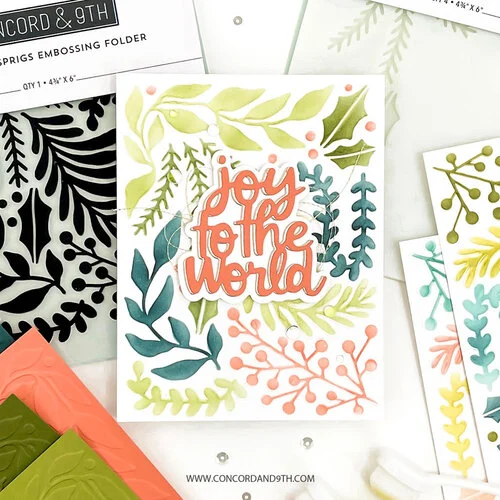 Concord and 9th - Embossing Folder - Holiday Sprigs 2 Concord and 9th - Embossing Folder - Holiday Sprigs