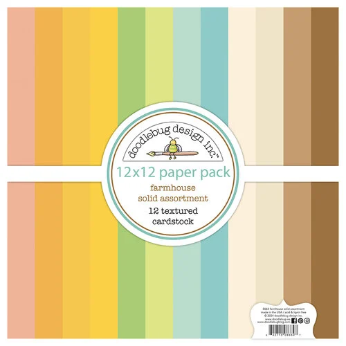 Doodlebug Design - Farmhouse Collection - 12 x 12 Paper Pack - Solid Assortment