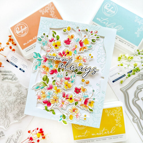 Pinkfresh Studio - Kindness In Bloom Collection - Dies - Always Smiling