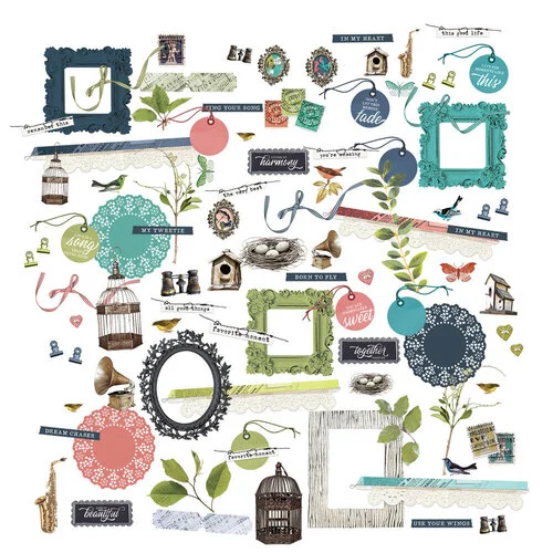 49 and Market - Birdsong Collection - Laser Cut Elements