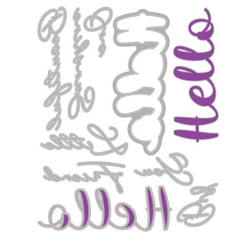 Sizzix - Stacey Park - Thinlits Dies - Take Two's - Hello Sentiment 2 Sizzix - Stacey Park - Thinlits Dies - Take Two's - Hello Sentiment