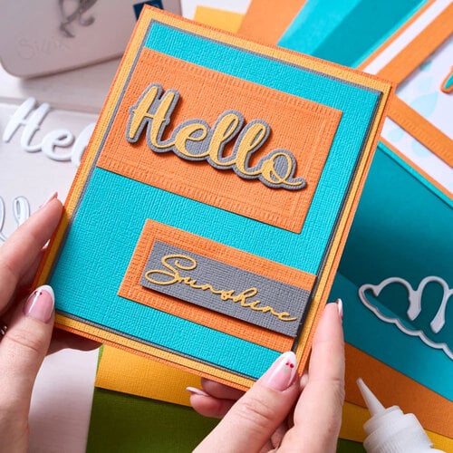 Sizzix - Stacey Park - Thinlits Dies - Take Two's - Hello Sentiment 3 Sizzix - Stacey Park - Thinlits Dies - Take Two's - Hello Sentiment