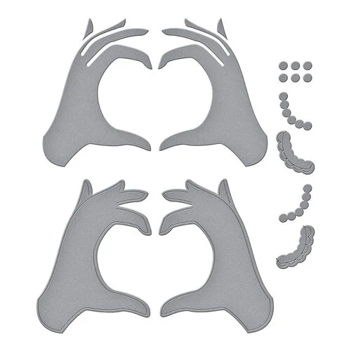 Spellbinders - Beads of Friendship Collection - Etched Dies - Heart Hands