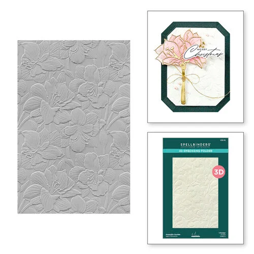 Spellbinders - Amaryllis Christmas Collection - 3D Embossing Folder - Amaryllis Garden 1 Spellbinders - Amaryllis Christmas Collection - 3D Embossing Folder - Amaryllis Garden