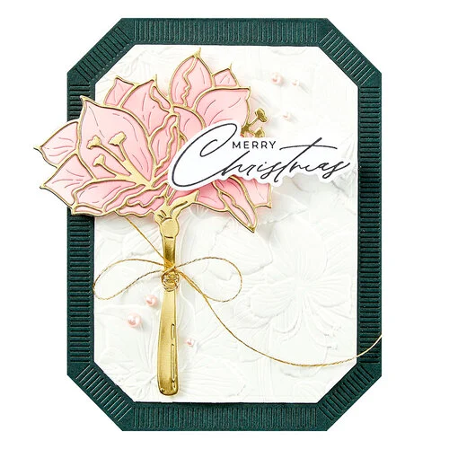 Spellbinders - Amaryllis Christmas Collection - 3D Embossing Folder - Amaryllis Garden 4 Spellbinders - Amaryllis Christmas Collection - 3D Embossing Folder - Amaryllis Garden