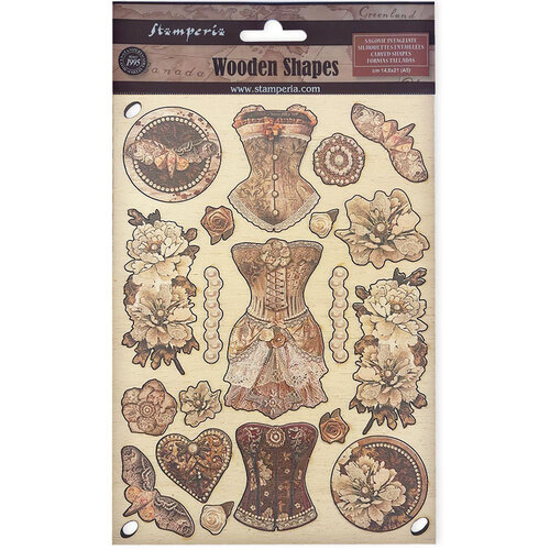 Stamperia - Old Lace Collection - Colored Wooden Shapes 2 Stamperia - Old Lace Collection - Colored Wooden Shapes