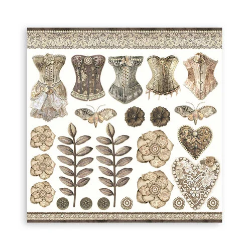 Stamperia - Old Lace Collection - 8 x 8 Paper Pad 12 Stamperia - Old Lace Collection - 8 x 8 Paper Pad