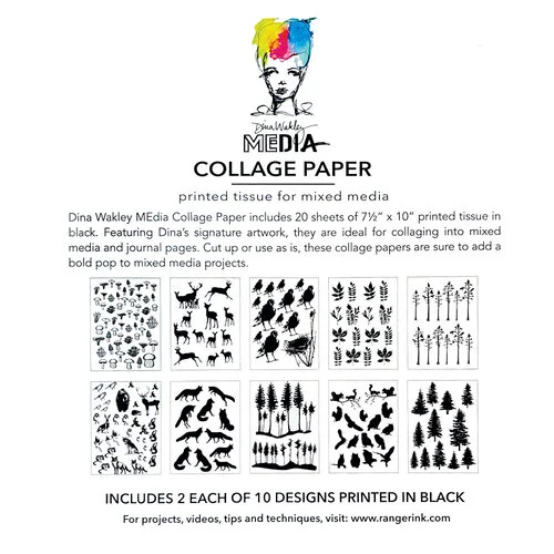 Ranger Ink - Dina Wakley - Collage Paper - The Forest