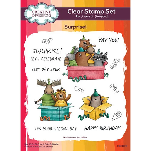 Creative Expressions - Clear Photopolymer Stamps - Surprise 1 Creative Expressions - Clear Photopolymer Stamps - Surprise