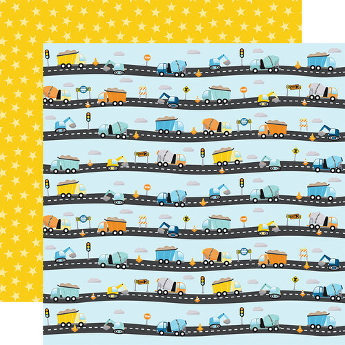 Echo Park - Little Builder Collection - 12 x 12 Double Sided Paper - Construction Site