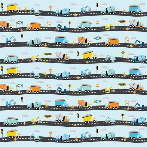 Echo Park - Little Builder Collection - 12 x 12 Double Sided Paper - Construction Site