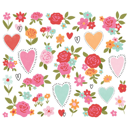 Simple Stories - Heartstrings Collection - Ephemera - Floral Bits And Pieces