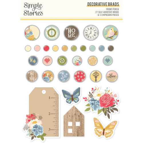 Simple Stories - Front Porch Collection - Self Adhesive Decorative Brads 1 Simple Stories - Front Porch Collection - Self Adhesive Decorative Brads