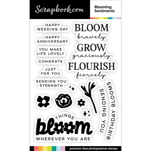 Scrapbook.com - Clear Photopolymer Stamp Set - Blooming Sentiments 1 Scrapbook.com - Clear Photopolymer Stamp Set - Blooming Sentiments