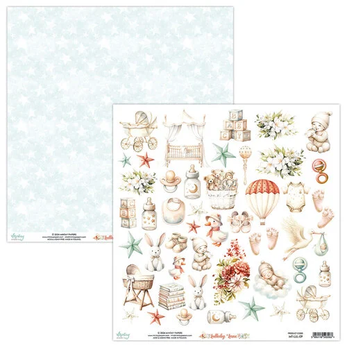 Mintay Papers - Lullaby Lane Collection - 12 x 12 Double Sided Paper - Elements 1 Mintay Papers - Lullaby Lane Collection - 12 x 12 Double Sided Paper - Elements