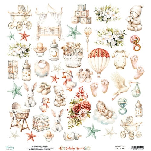 Mintay Papers - Lullaby Lane Collection - 12 x 12 Double Sided Paper - Elements 2 Mintay Papers - Lullaby Lane Collection - 12 x 12 Double Sided Paper - Elements