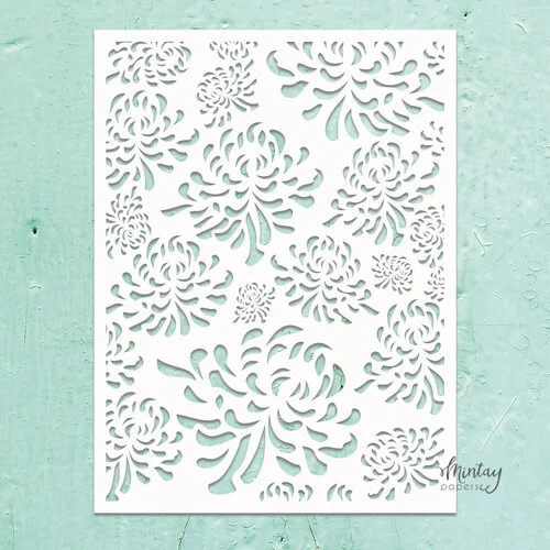 Mintay Papers - Kreativa Collection - 6 x 8 Stencils - Chrysanthemum