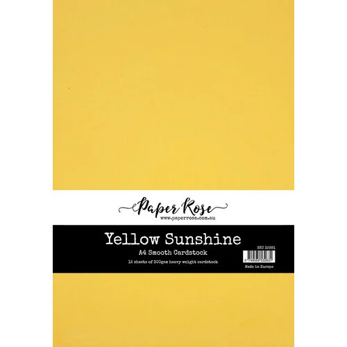 Paper Rose - A4 Cardstock Pack - Yellow Sunshine